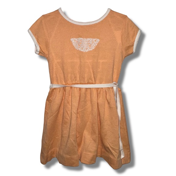 Vintage Other - Vintage Orange Lace Appliqué Dress